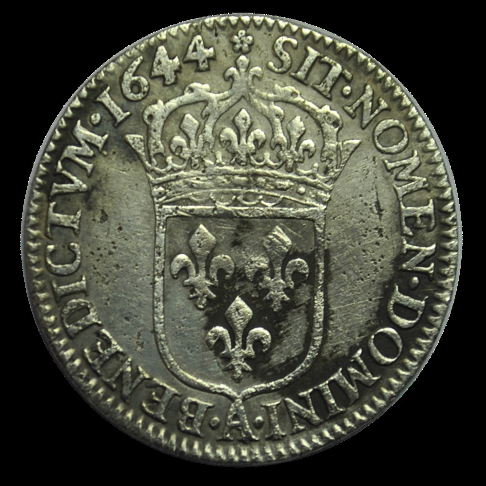 LOUIS XIV 1/12 d'écu à la mèche courte 1644 Paris, Monnaie de Matignon monnaies louis xiv 1 12 ecu a la meche courte 1644 paris monnaie de matignon