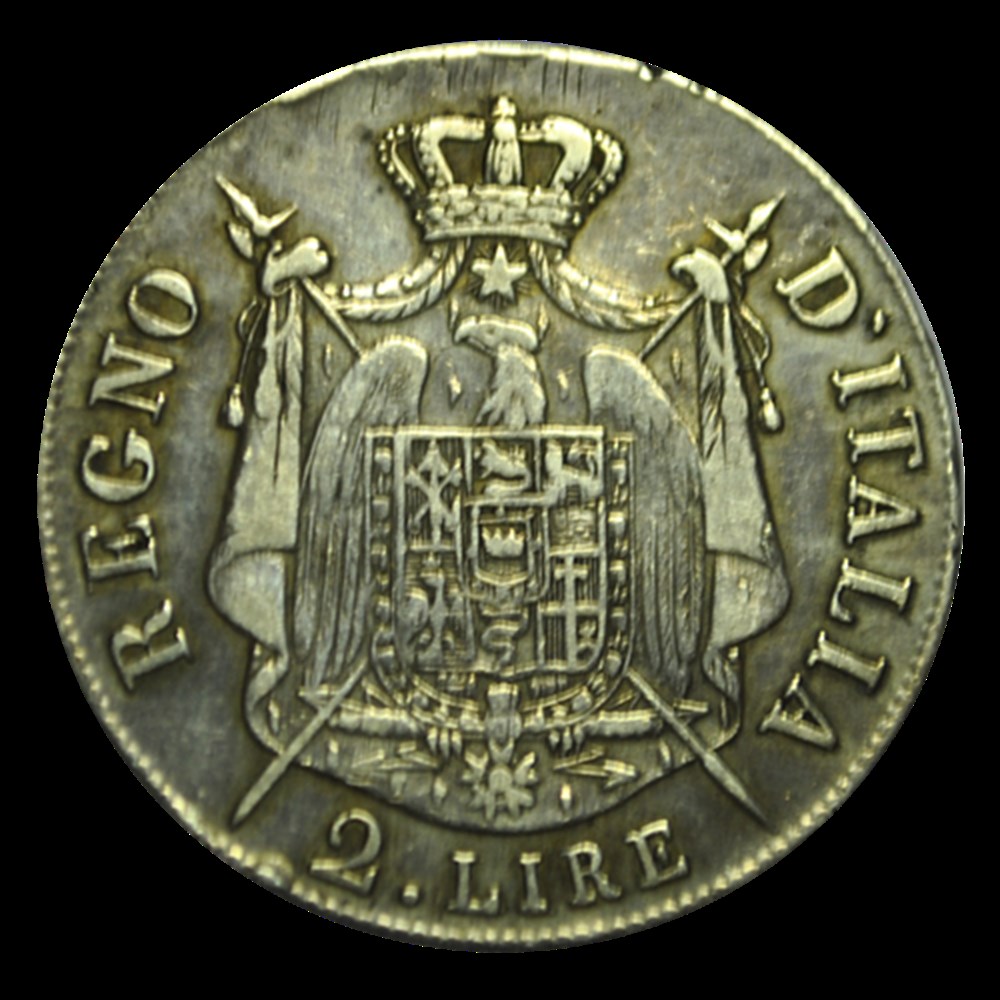 monnaies royaume italie napoleon ier 2 lire 1808 m