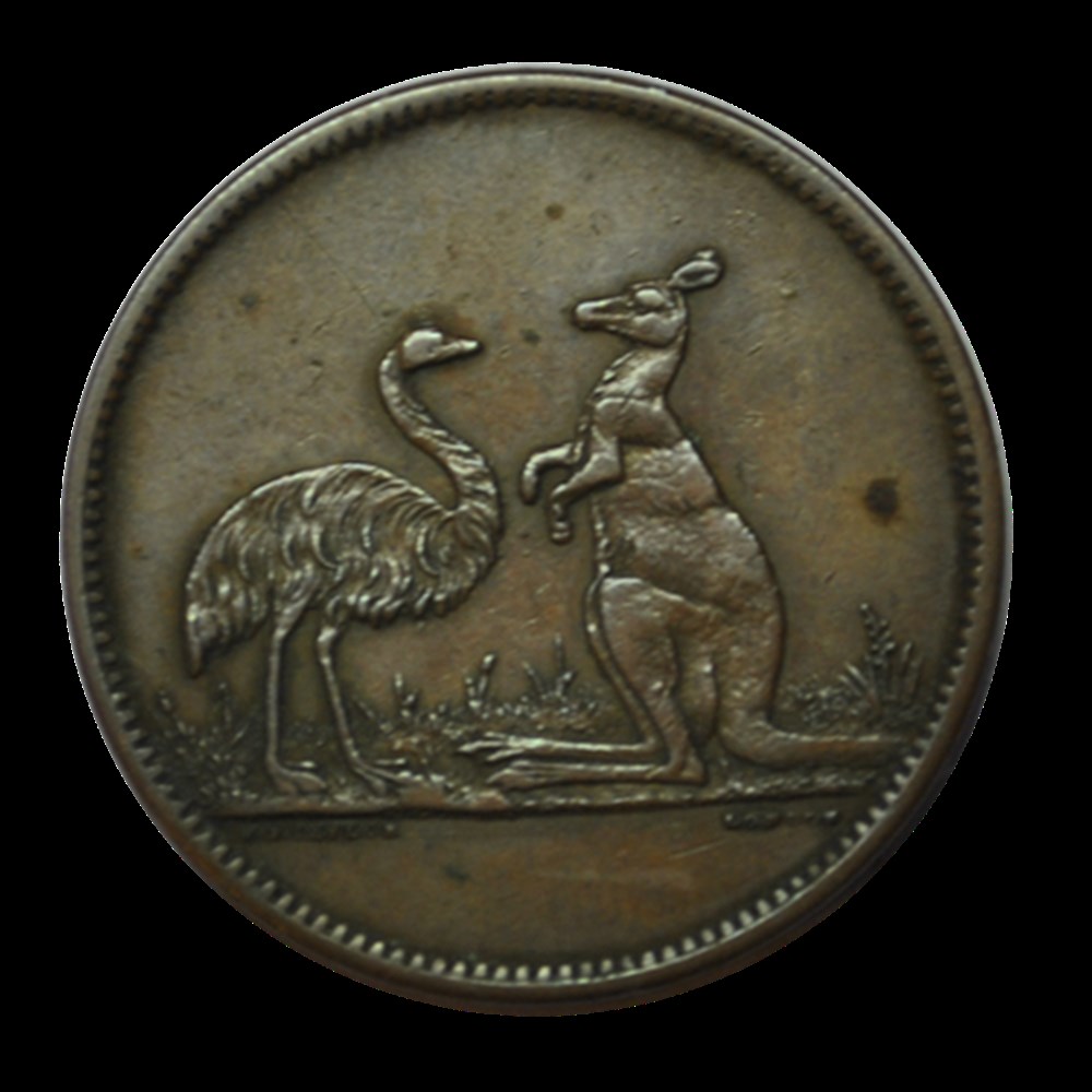 Australie token penny Flavelle Bros & Co - Sydney & Brisbane 1857 monnaies australie token penny flavelle bros co sydney brisbane 1857