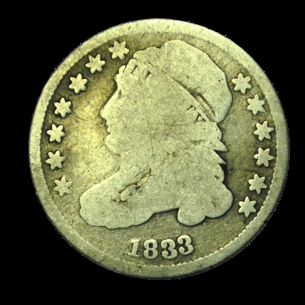 10 Cents capped bust 1833 Philadelphie monnaies 10 cents capped bust 1833 philadelphie