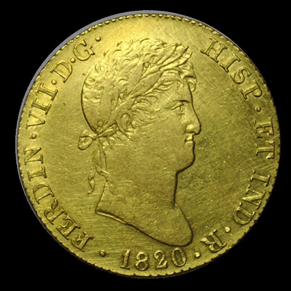 4 Escudos or Roi Ferdinand VII / écu couronné 1820 Madrid monnaies 4 escudos or roi ferdinand vii ecu couronne 1820 madrid
