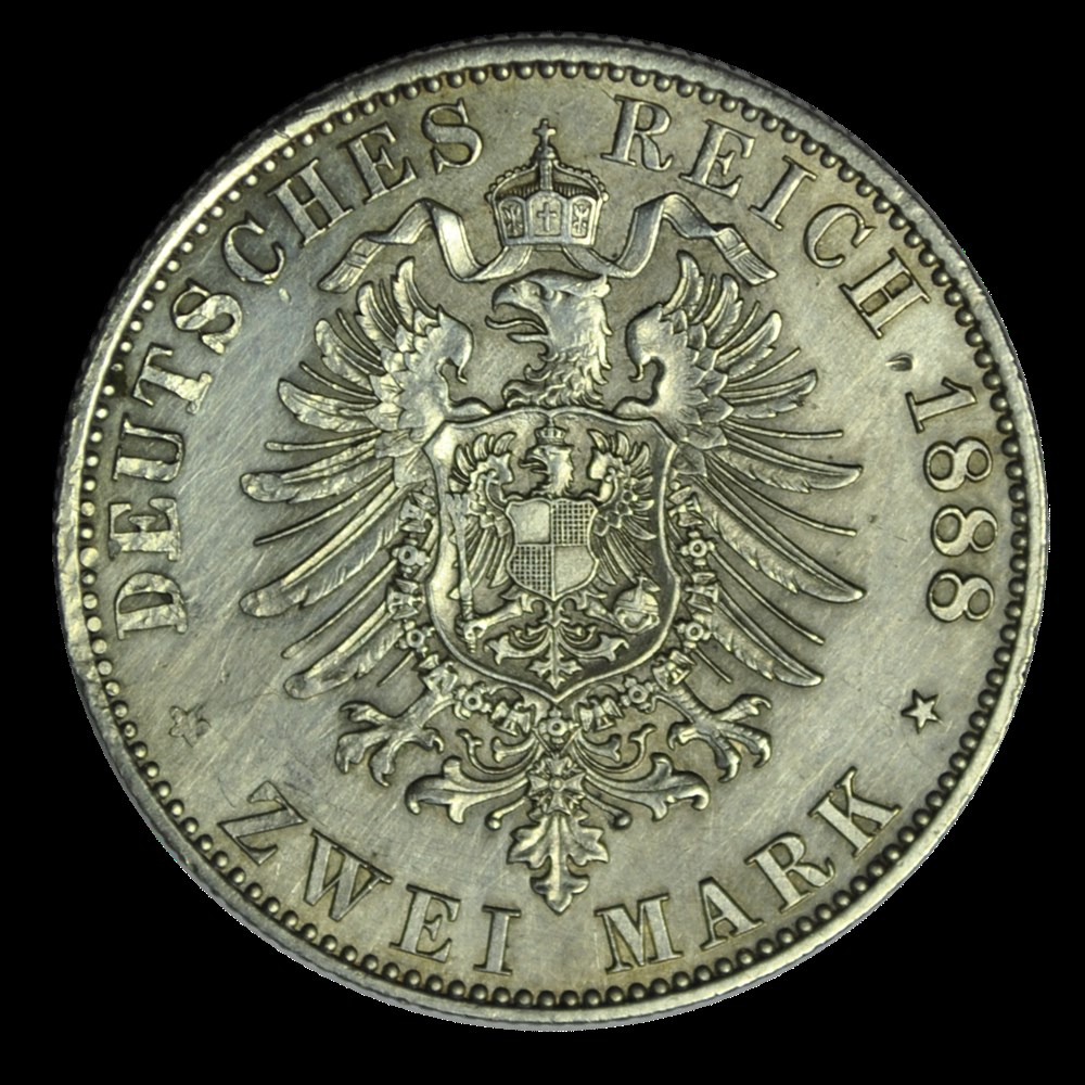 ALLEMAGNE - PRUSSE 2 Mark Frédéric III / aigle 1888 Berlin monnaies allemagne prusse 2 mark frederic iii aigle 1888 berlin