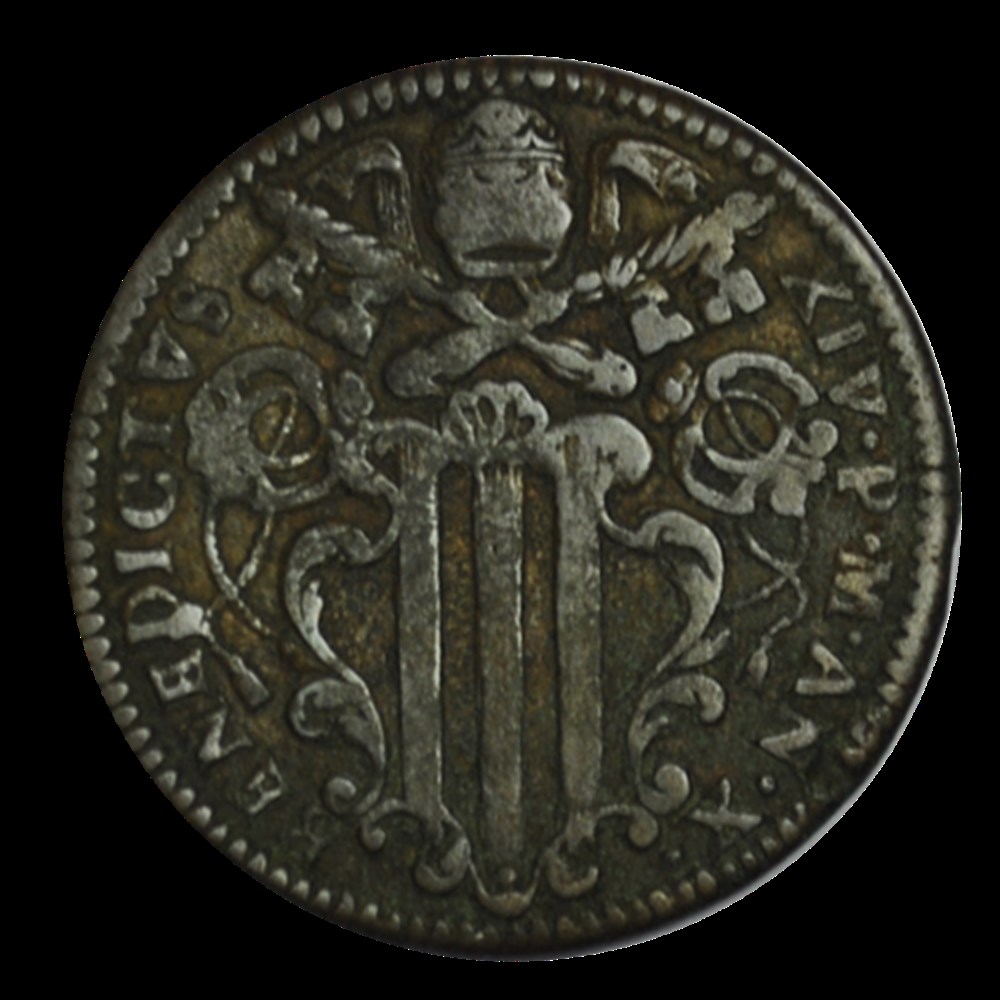 Benoit XIV Baiocco de Gubbio 1750 monnaies benoit xiv baiocco de gubbio 1750