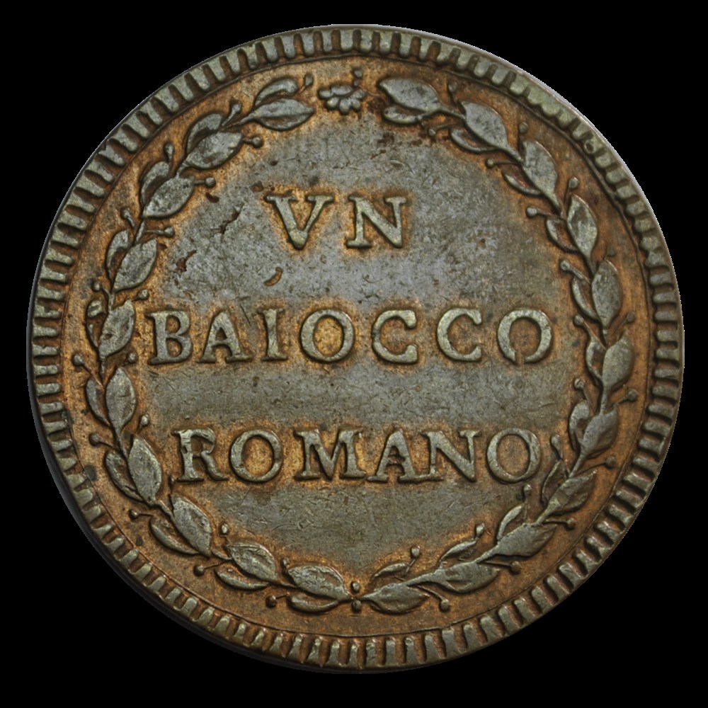 VATICAN Pie VI an VIII 1 Baiocco 1782 Rome monnaies vatican pie vi an viii 1 baiocco 1782 rome
