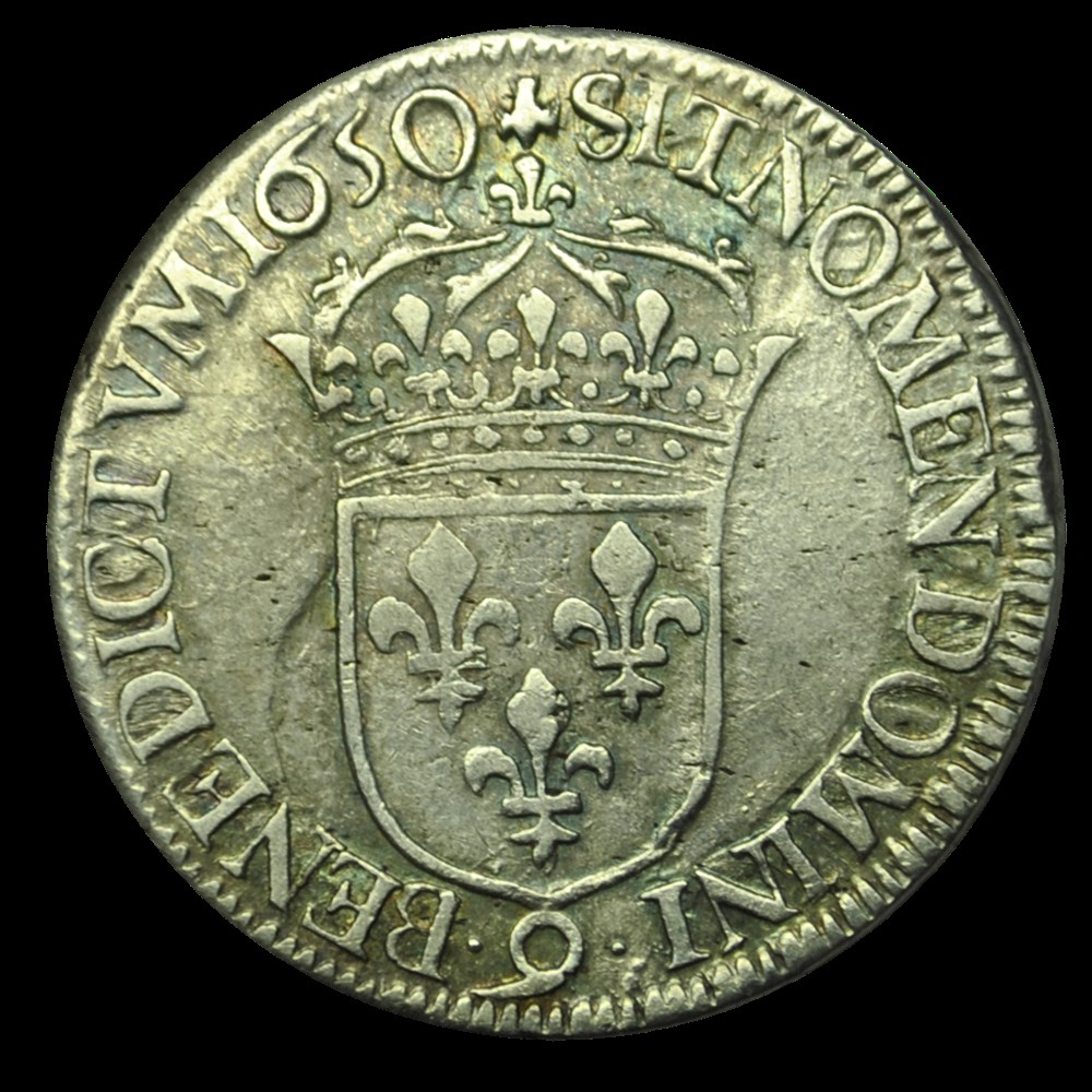 Louis XIV demi-écu à la meche longue 1650 9 monnaies louis xiv demi ecu a la meche longue 1650 9