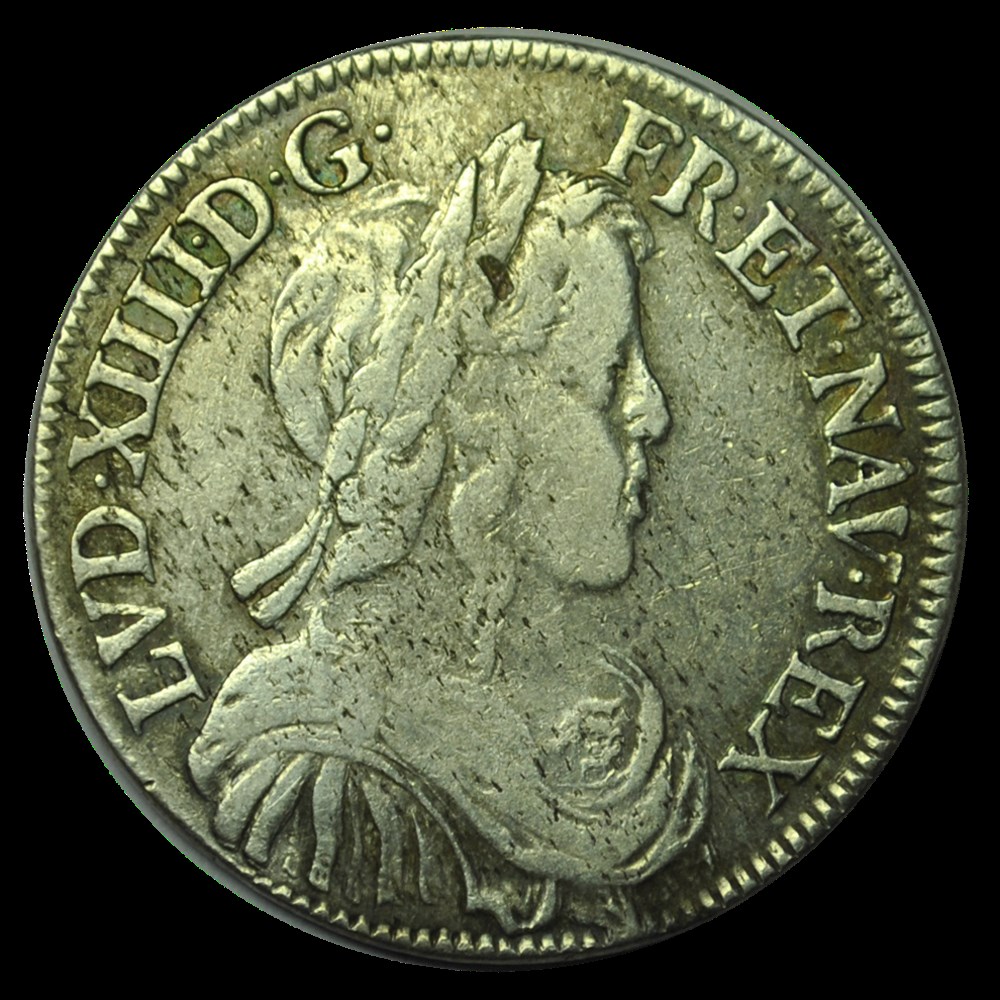 Louis XIV demi-écu à la meche longue 1650 T monnaies louis xiv demi ecu a la meche longue 1650 t