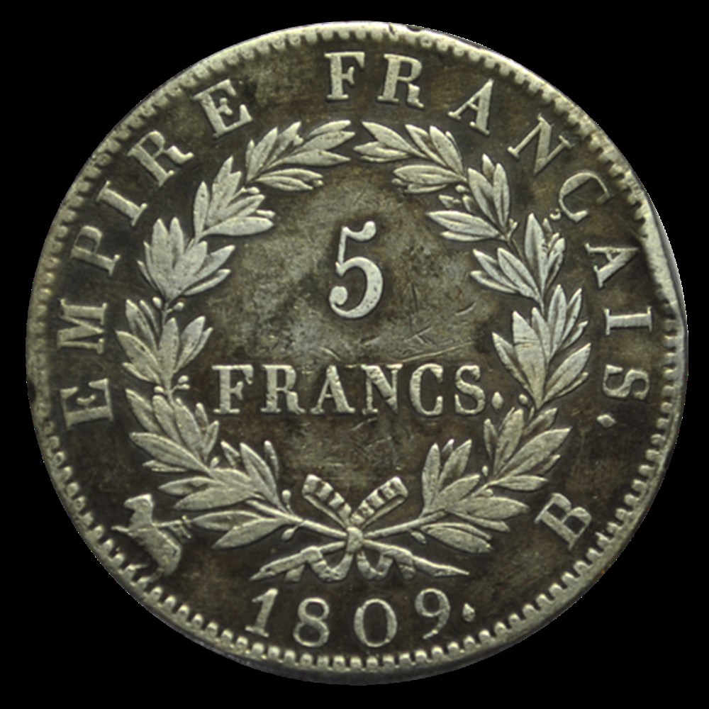 5 Francs Napoléon Empereur 1809 B monnaies 5 francs napoleon empereur 1809 b