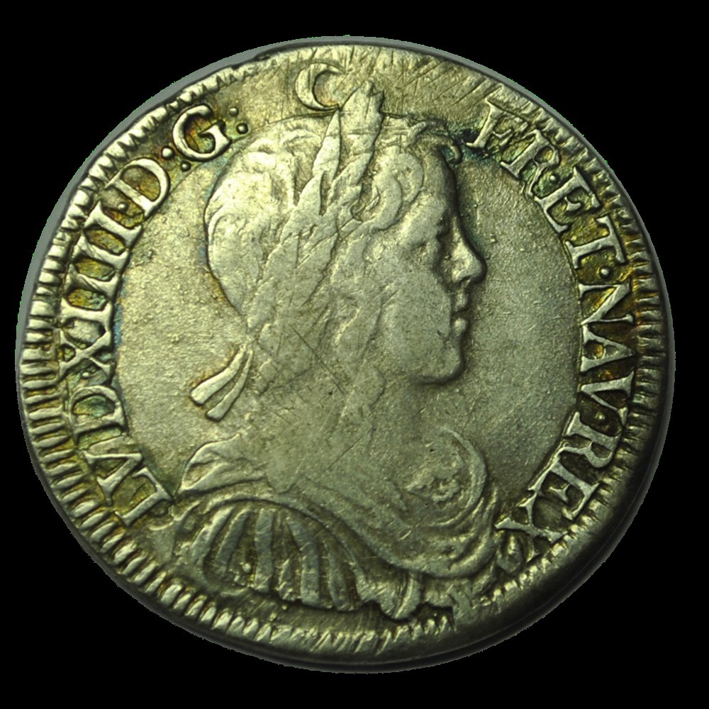Louis XIV demi-écu à la meche longue 1650 9 monnaies louis xiv demi ecu a la meche longue 1650 9