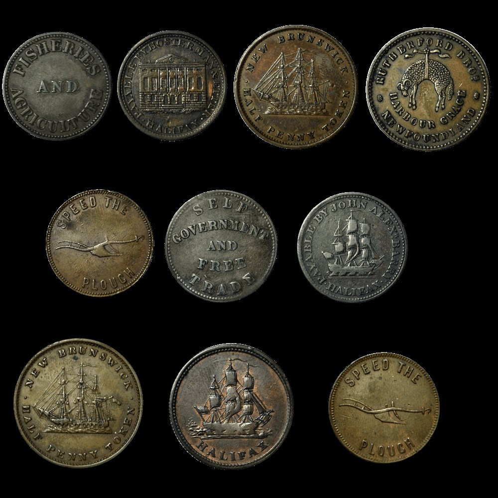 Lot de 10 Token Canadien 19ème siecle monnaies lot de 10 token canadien 19eme siecle