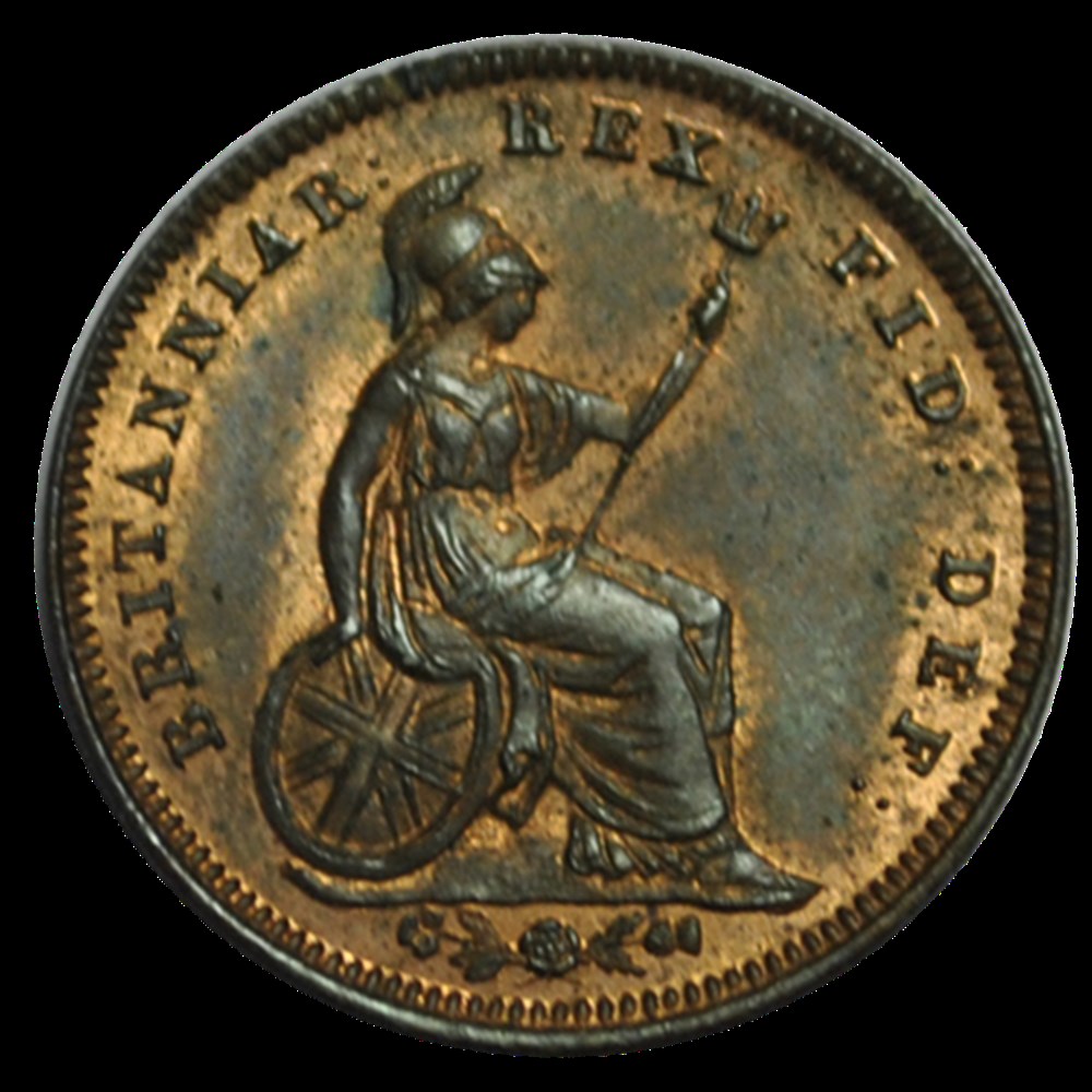 Tiers Farthing Georges IV 1827 monnaies tiers farthing georges iv 1827