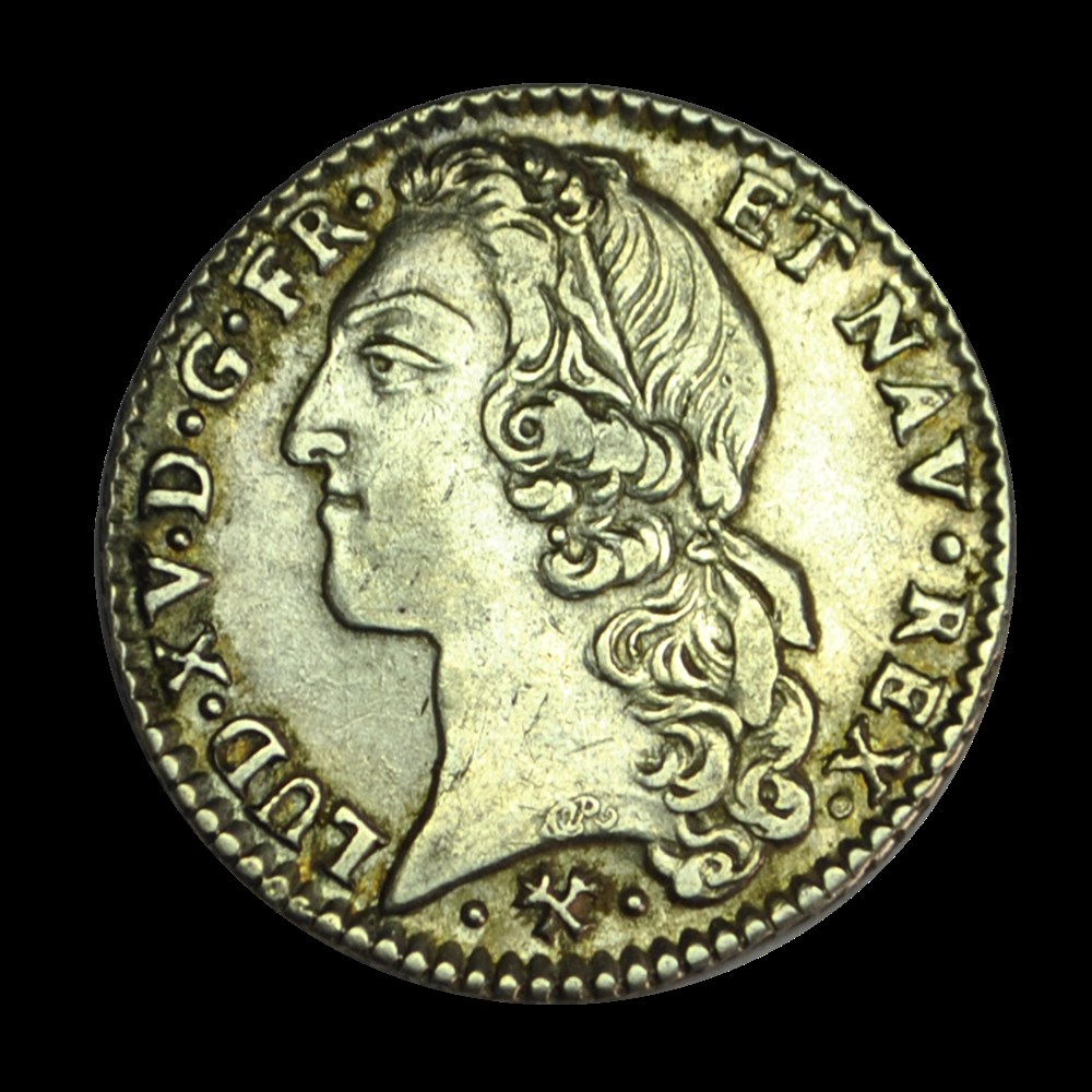 LOUIS XV Cinquième d'écu au bandeau 1766 L monnaies louis xv cinquieme ecu au bandeau 1766 l