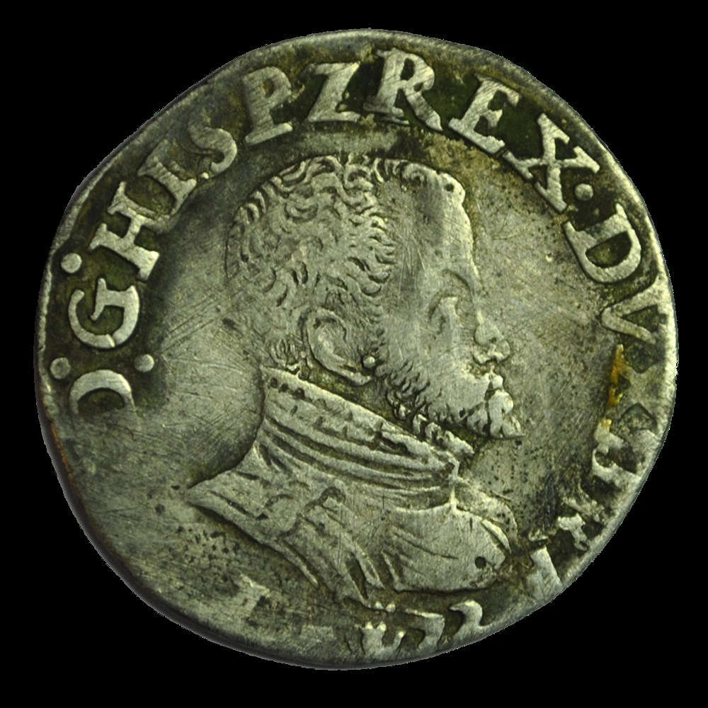 PAYS-BAS ESPAGNOLS - DUCHÉ DE BRABANT - PHILIPPE II D'ESPAGNE Cinquième d'écu Anvers monnaies pays bas espagnols duche de brabant philippe ii espagne cinquieme ecu anvers