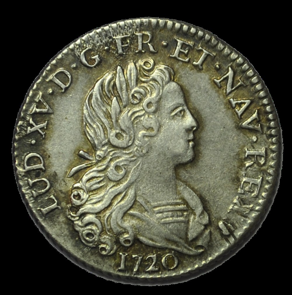 Louis XV Petit Louis d'argent 1720 S monnaies louis xv petit louis argent 1720 s