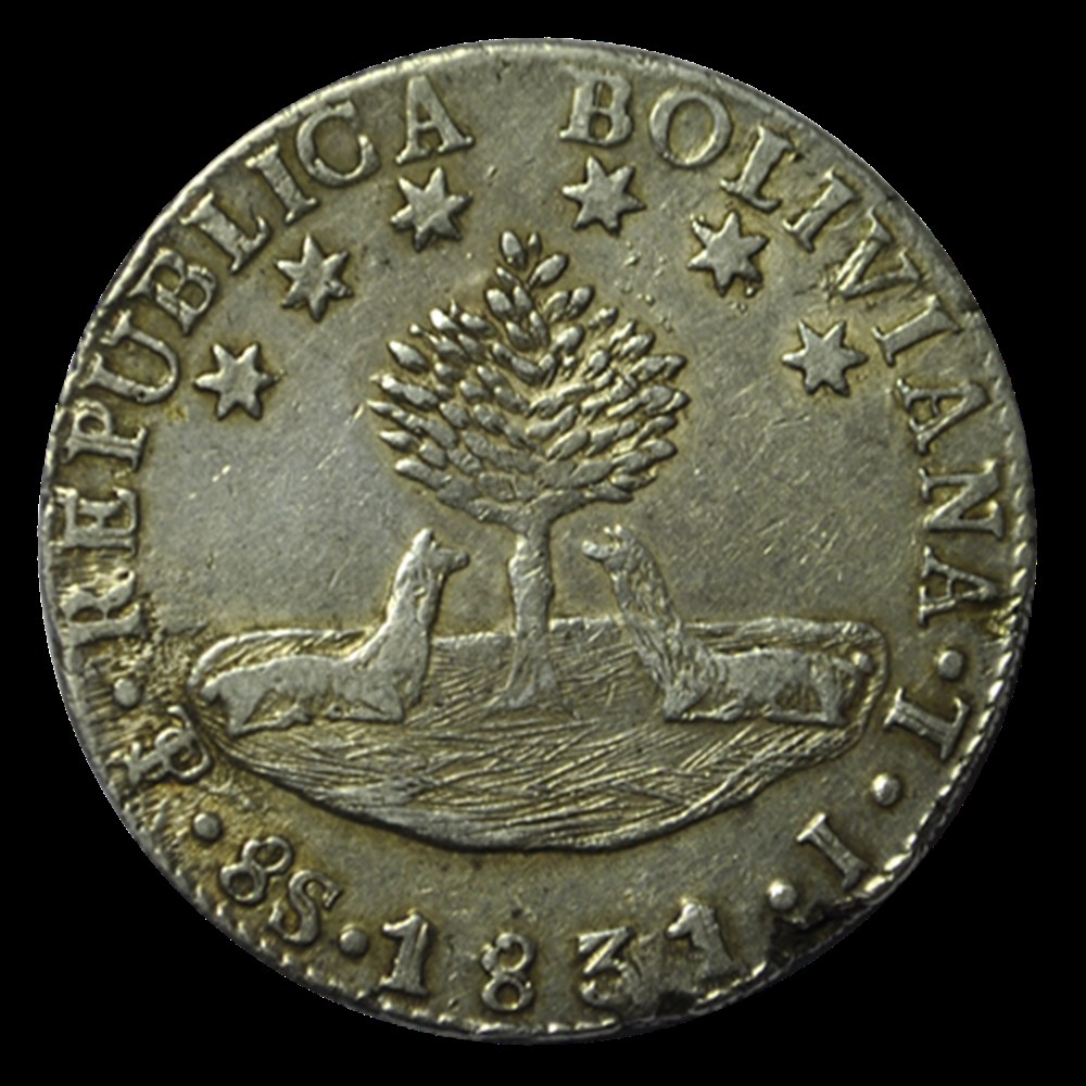 8 Soles Simon Bolivar 1831 Potosi monnaies 8 soles simon bolivar 1831 potosi