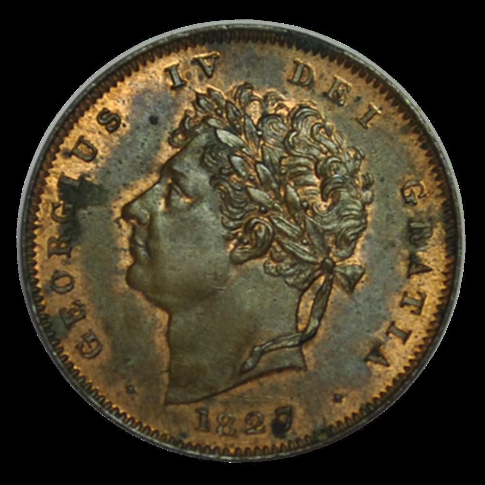 Tiers Farthing Georges IV 1827 monnaies tiers farthing georges iv 1827