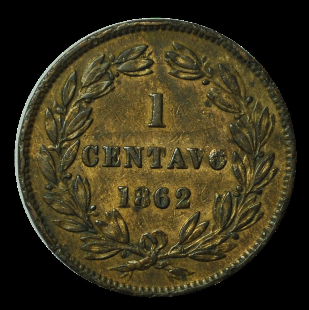 monnaies 1 centavo liberte 1862 heaton