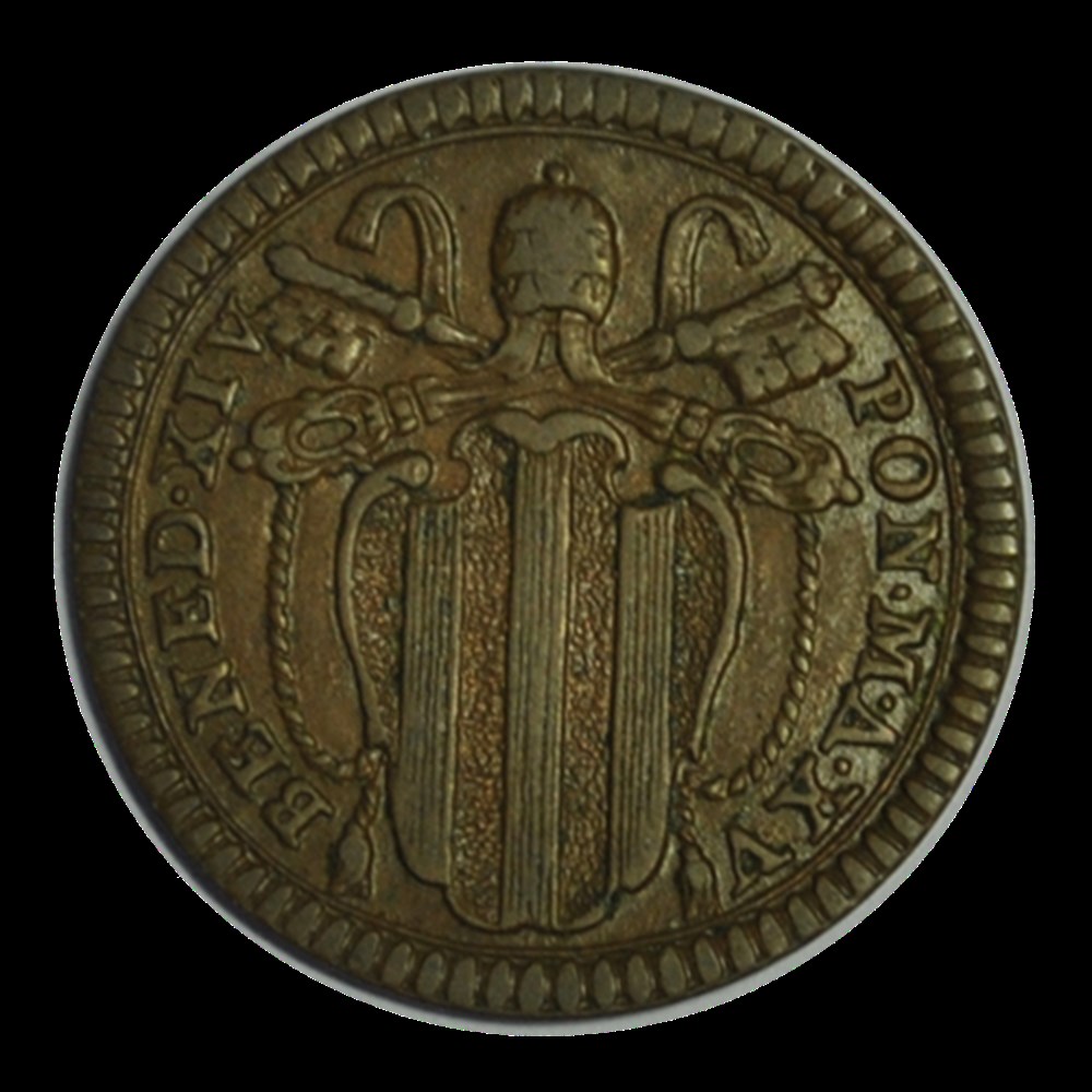 Benoit XIV Quattrino 1755 monnaies benoit xiv quattrino 1755