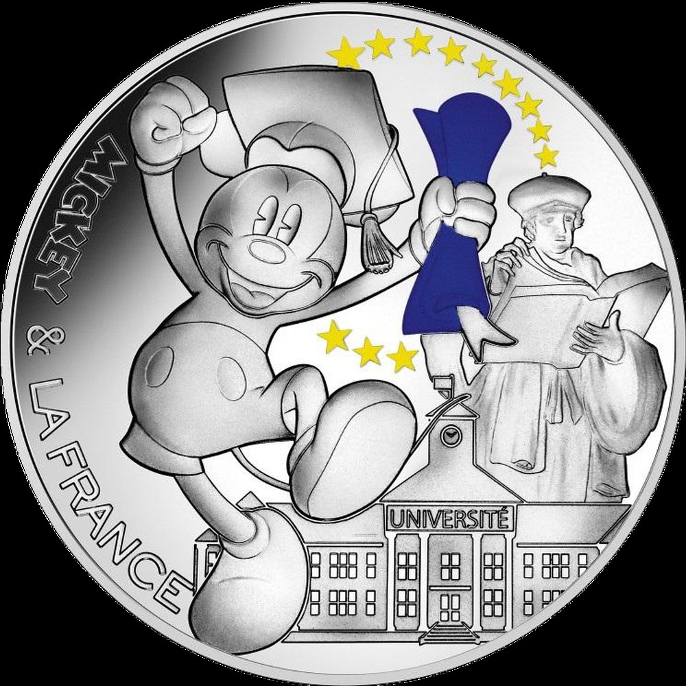 Mickey Étudiant 50 Euro Argent monnaies mickey etudiant 50 euro argent