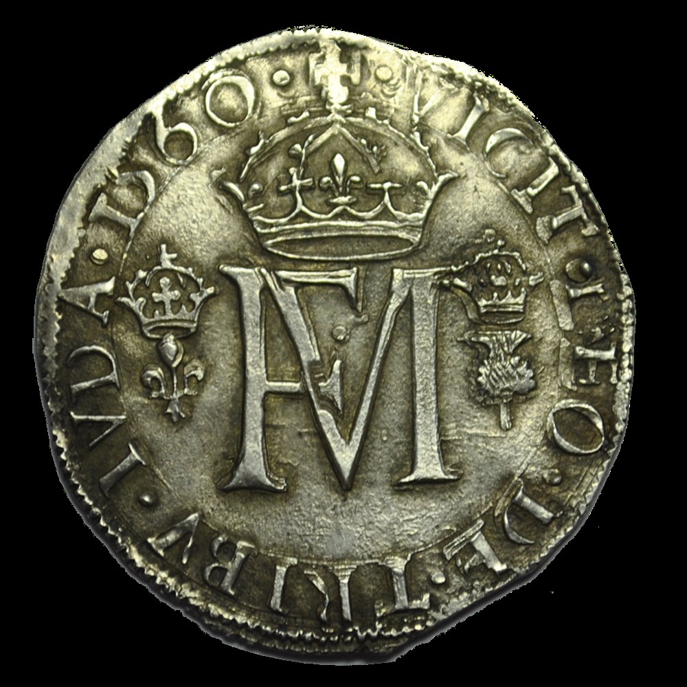 Teston Francois II et Marie Stuart 1560 EDINBOURG monnaies teston francois ii et marie stuart 1560 edinbourg
