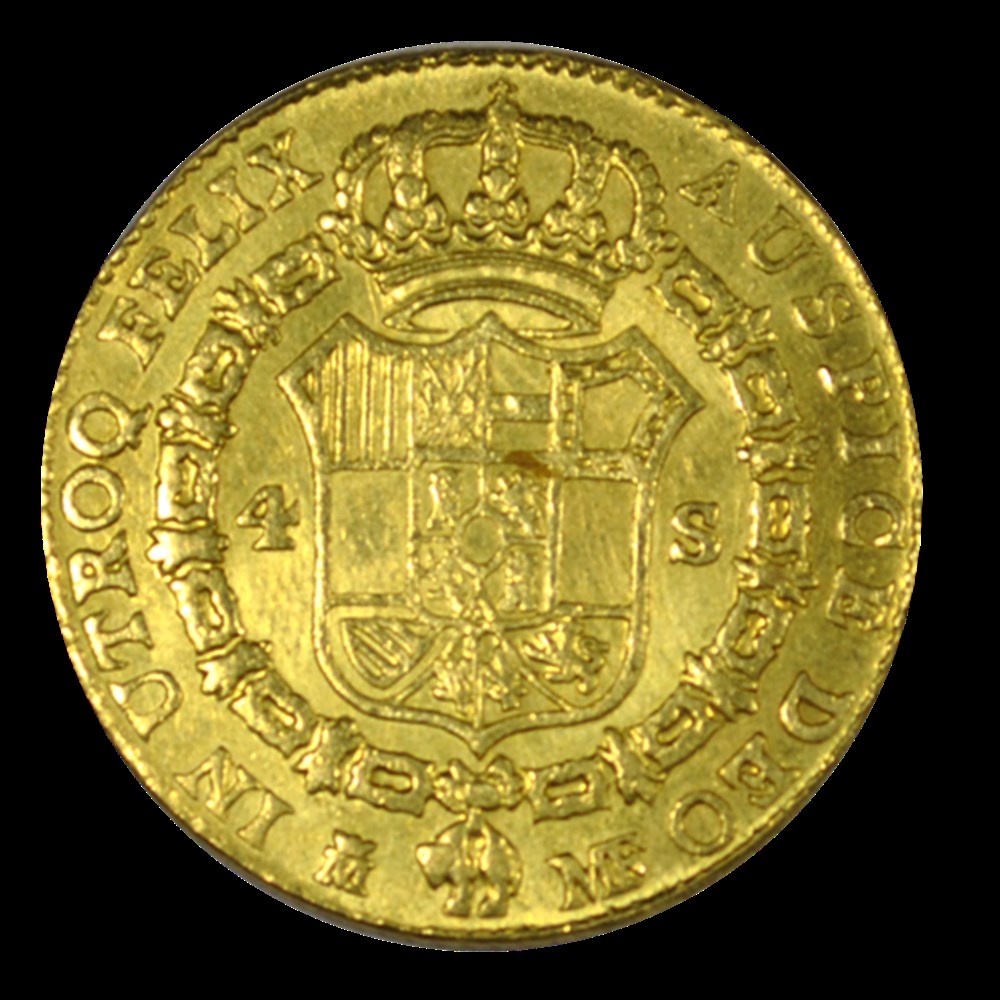 4 Escudos OR Charles IV 1795 Madrid monnaies 4 escudos or charles iv 1795 madrid