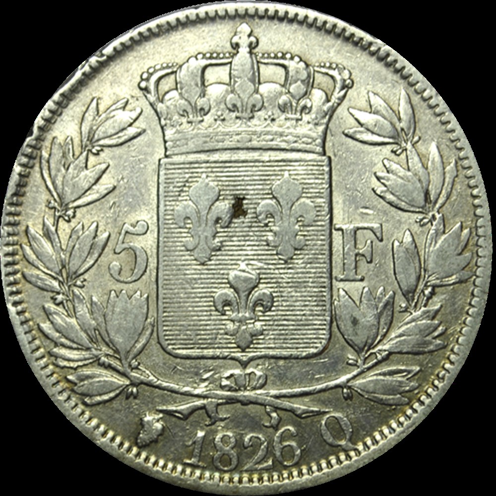 5 Francs Charles X 1826 Q monnaies 5 francs charles x 1826 q