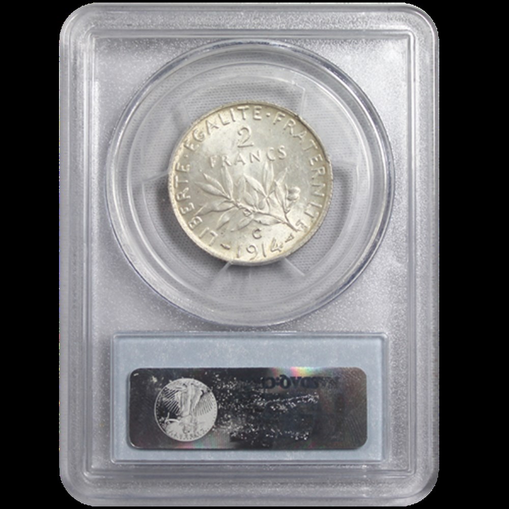 monnaies 2 francs semeuse 1914 c