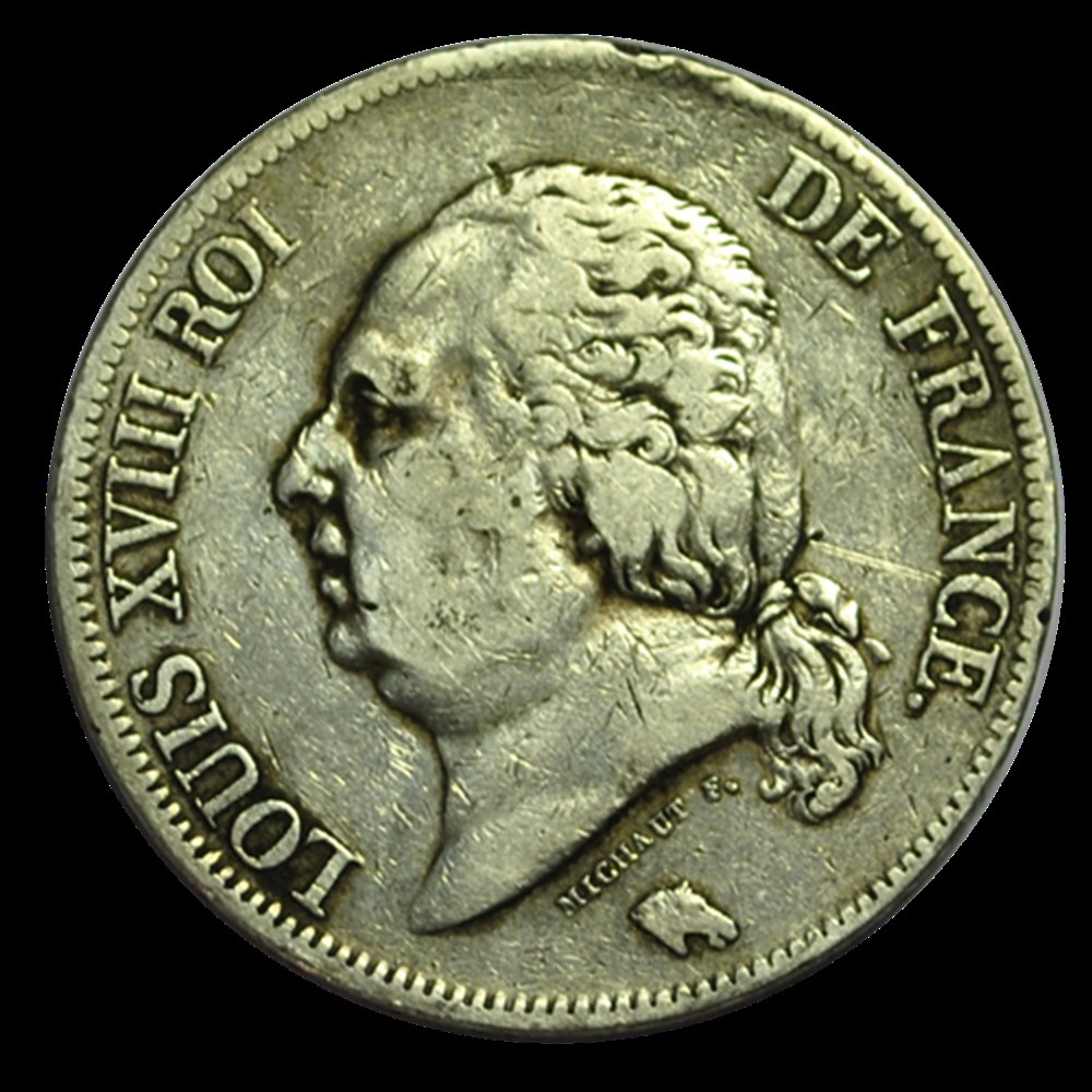 5 Francs Louis XVIII 1822 B monnaies 5 francs louis xviii 1822 b