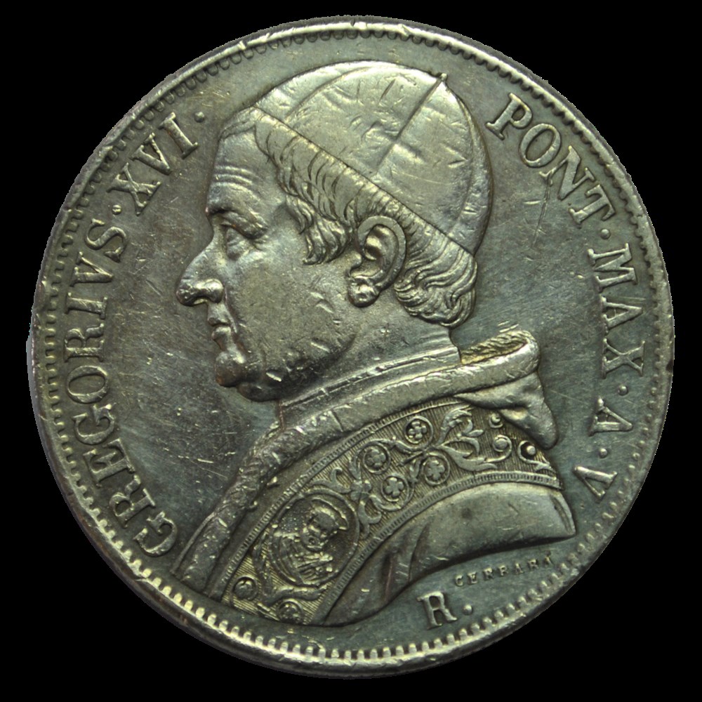 Gregoire XVI Scudo 1835 R monnaies gregoire xvi scudo 1835 r