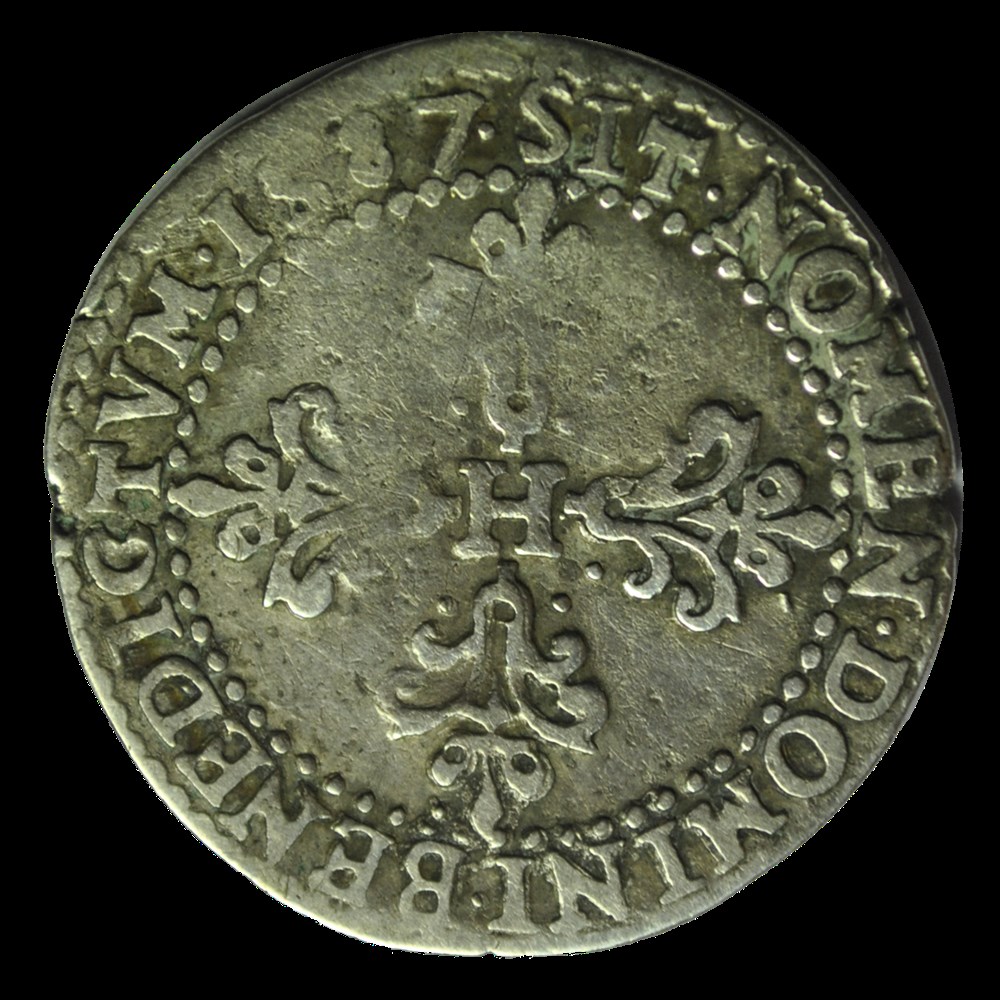 HENRI III Demi-franc au col plat 1587 B monnaies henri iii demi franc au col plat 1587 b