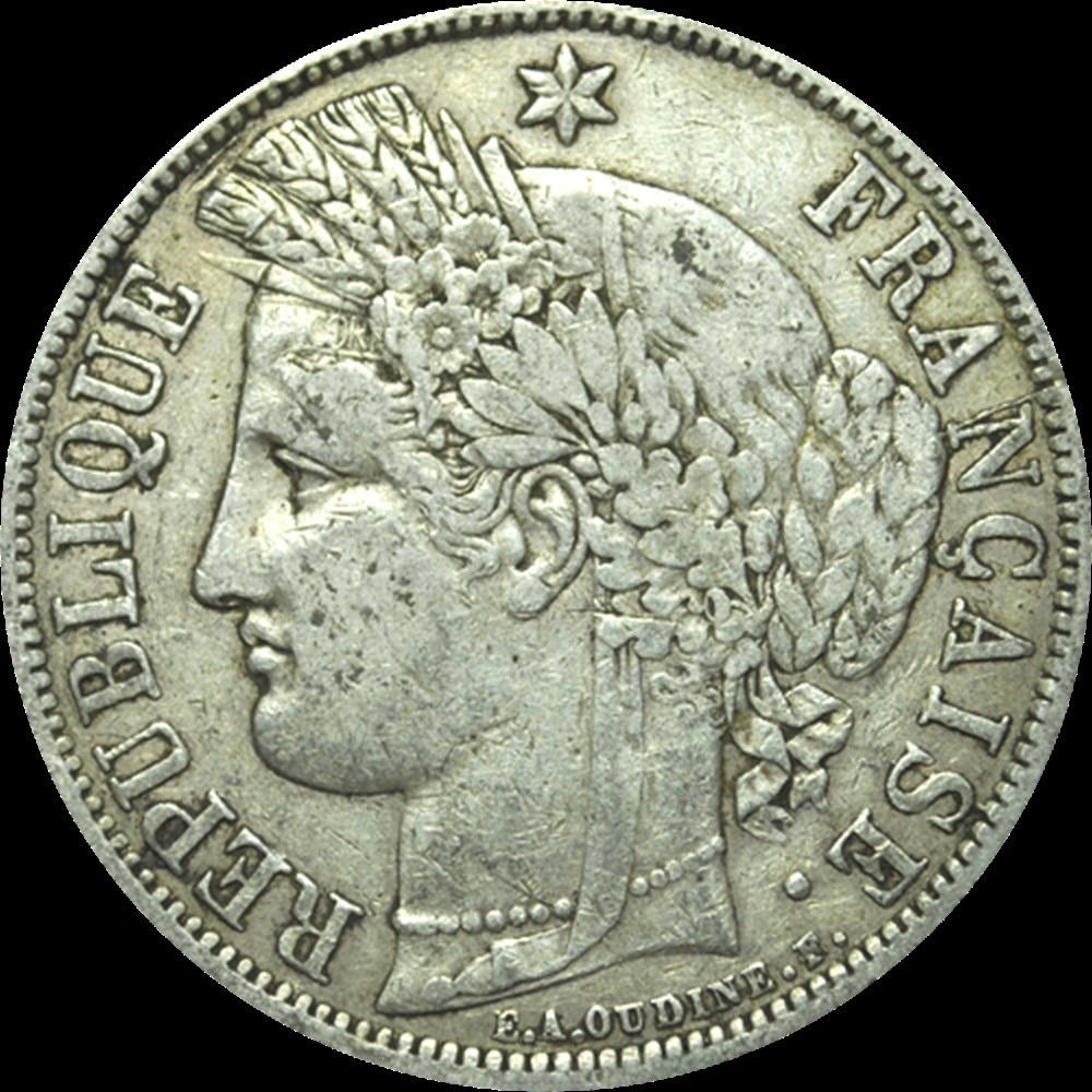 5 Francs Cérès 1870 K monnaies 5 francs ceres 1870 k