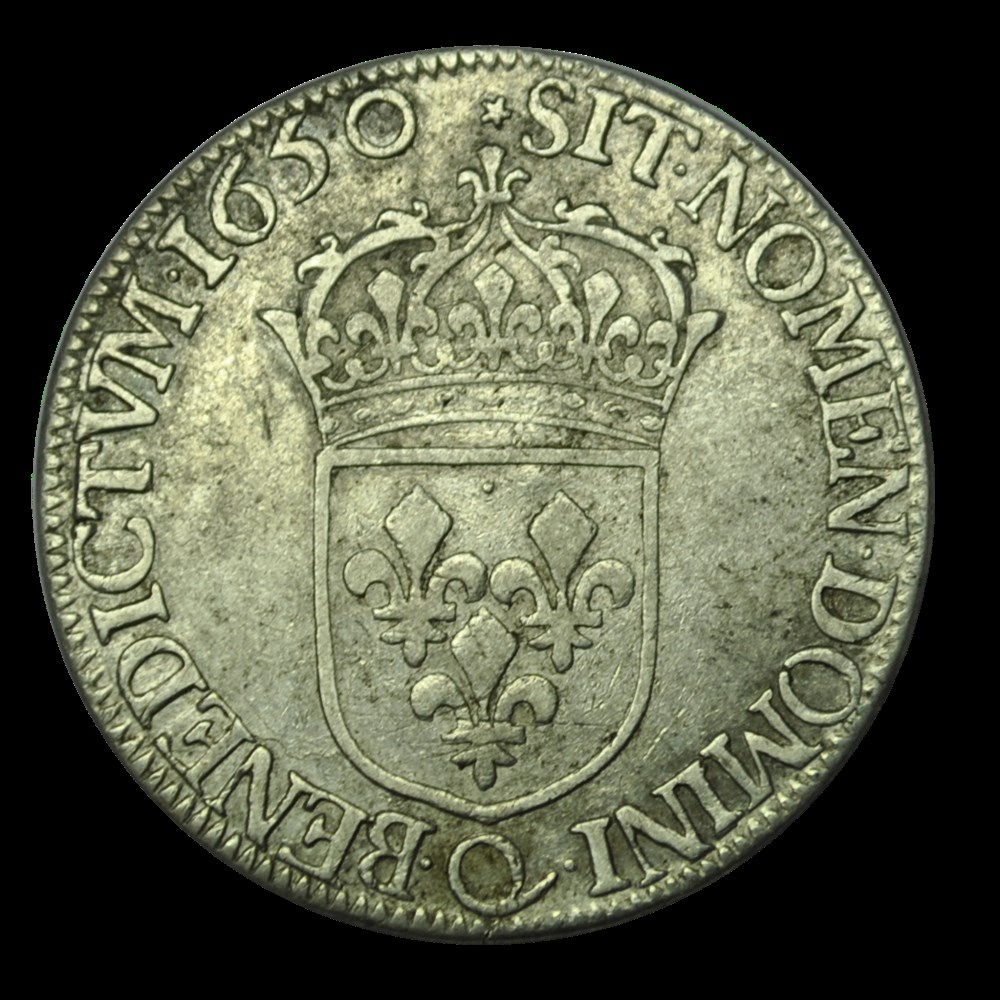 Louis XIV demi-écu à la meche longue 1650 Q monnaies louis xiv demi ecu a la meche longue 1650 q