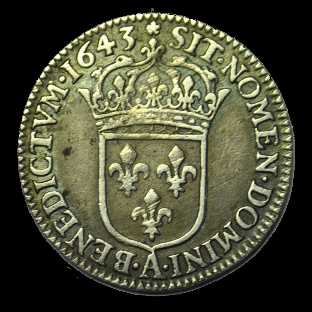 monnaies louis xiv douzieme ecu a la meche courte 1643