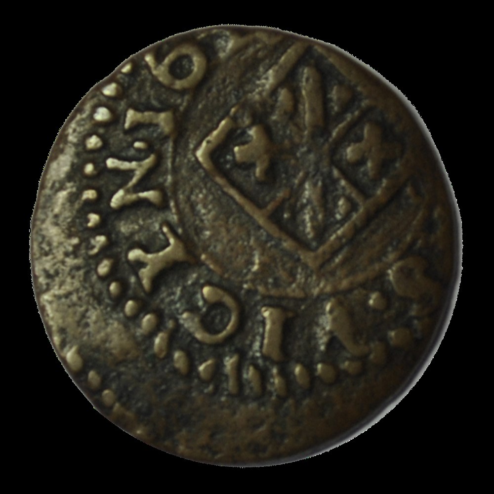 monnaies espagne principaute de catalogne louis xiii denier 1643 vich