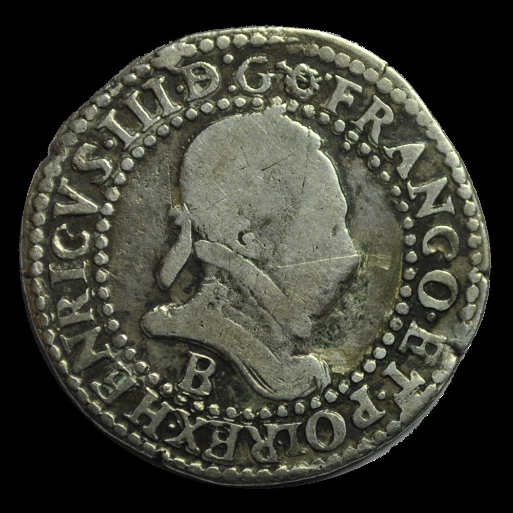 HENRI III Demi-franc au col plat 1587 B monnaies henri iii demi franc au col plat 1587 b