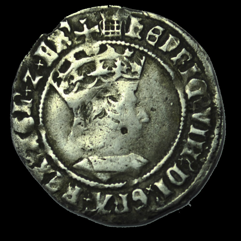 Henry VIII avec portrait d'Henry VII Gros d'argent 1509-1526 monnaies henry viii avec portrait henry vii gros argent 1509 1526