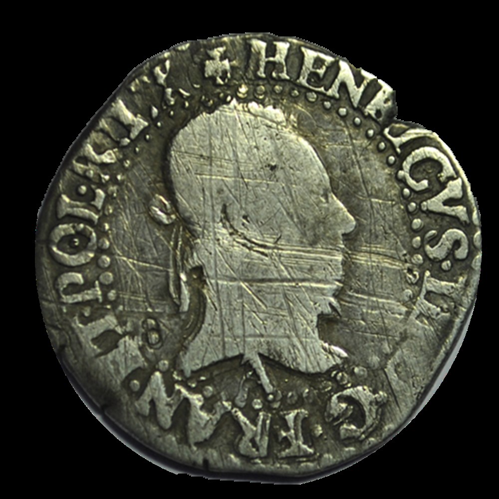 HENRI III Quart de franc au col plat 1577 Paris monnaies henri iii quart de franc au col plat 1577 paris