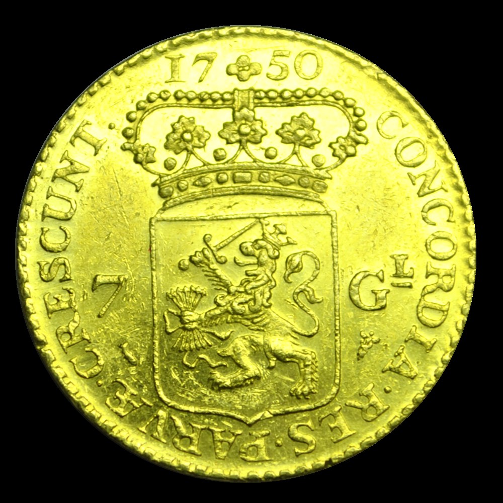 Hollande - Utrecht - refrappe - 7 guldens 1750 monnaies hollande utrecht refrappe 7 guldens 1750