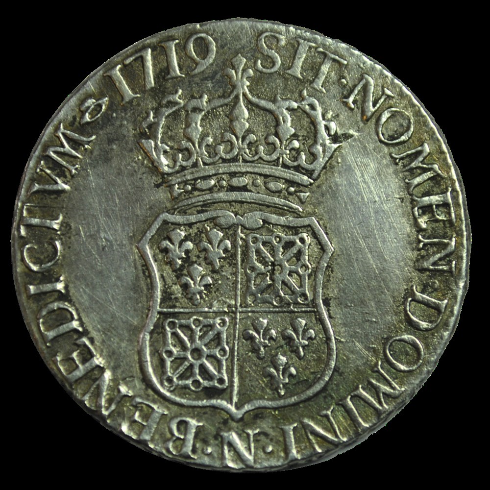 Louis XV 1/2 ecu de Navarre 1719 N monnaies louis xv 1 2 ecu de navarre 1719 n