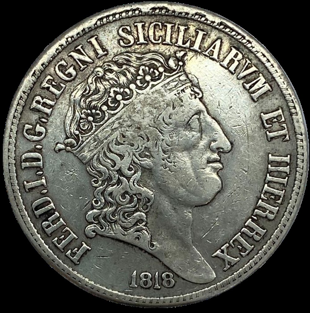 Royaume des Deux-Siciles Ferdinand Ier 120 Grana 1818 Naples monnaies royaume des deux siciles ferdinand ier 120 grana 1818 naples