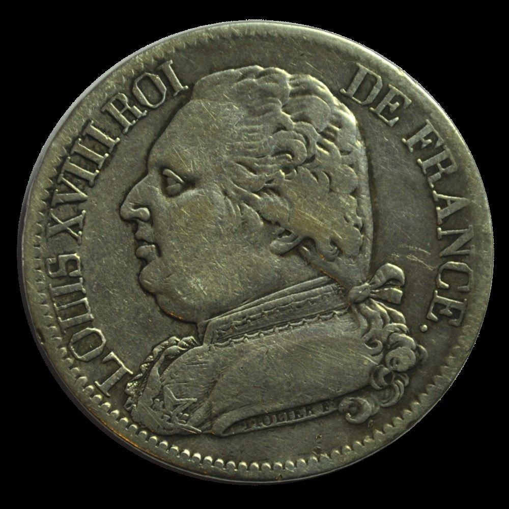 Louis XVIII, buste habillé 5 francs 1815 M monnaies louis xviii buste habille 5 francs 1815 m