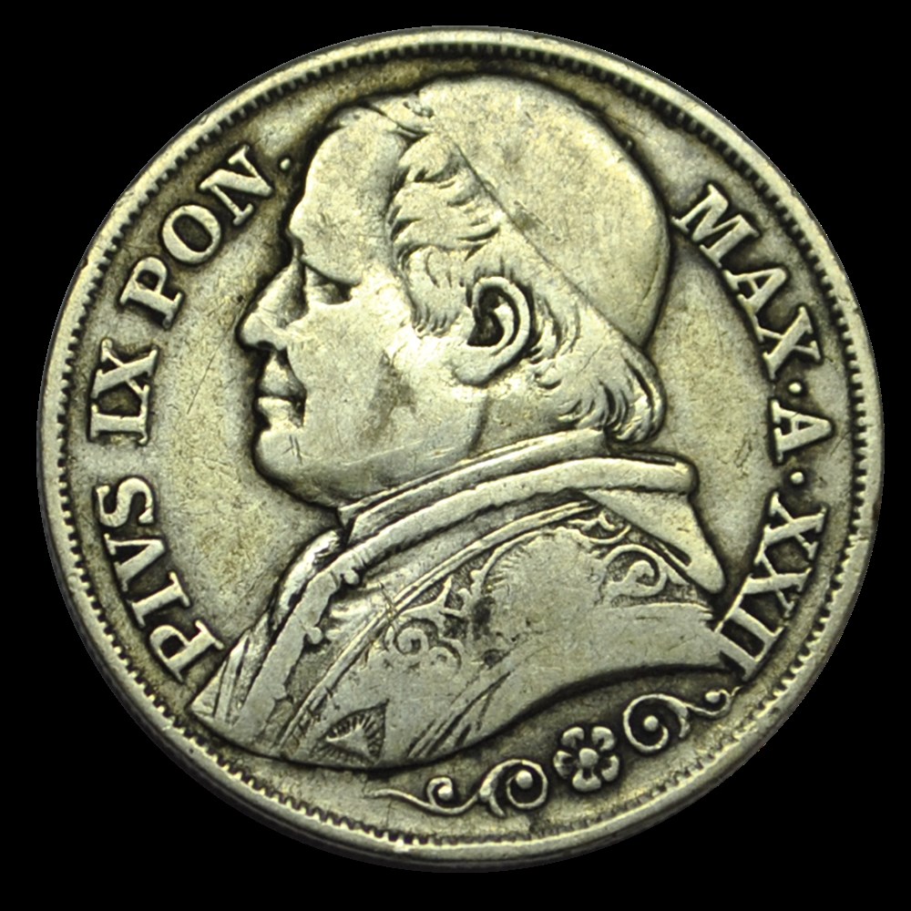 monnaies pie ix 2 lire an xxii 1867 rome