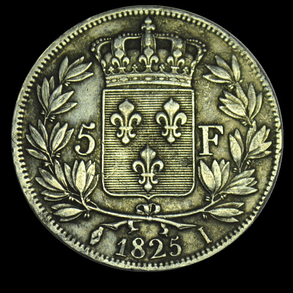 Charles X 5 Francs 1825 I monnaies charles x 5 francs 1825 i
