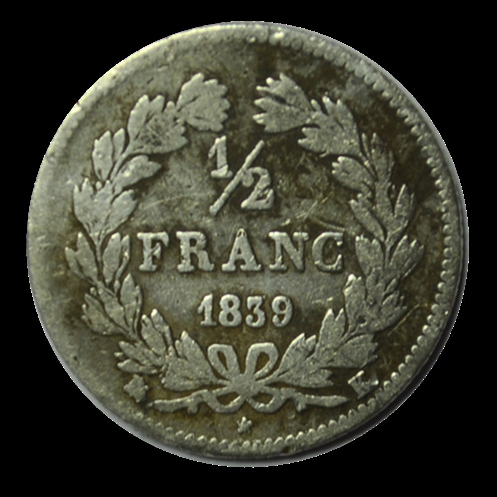 Demi Franc Louis-Philippe 1839K monnaies demi franc louis philippe 1839k