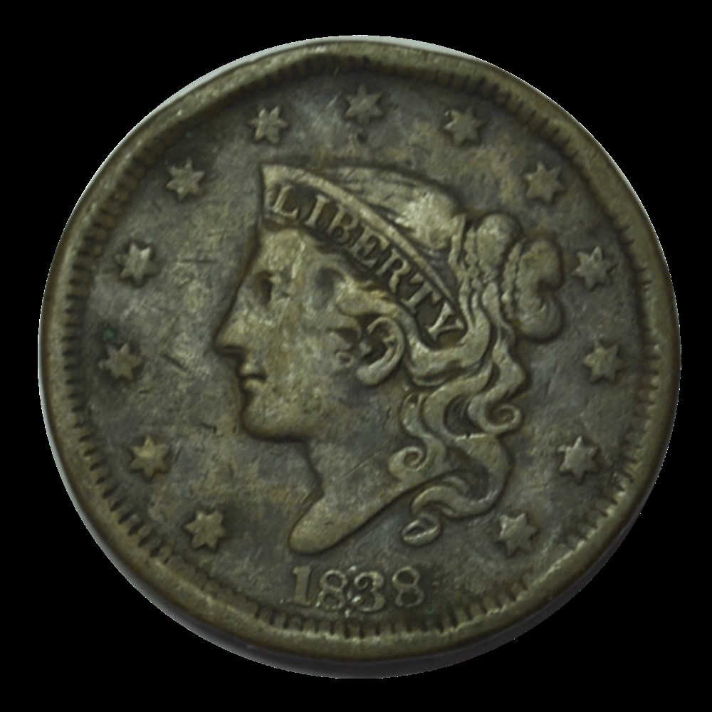 Large cent, tête à gauche 1838 Philadelphie monnaies large cent tete a gauche 1838 philadelphie