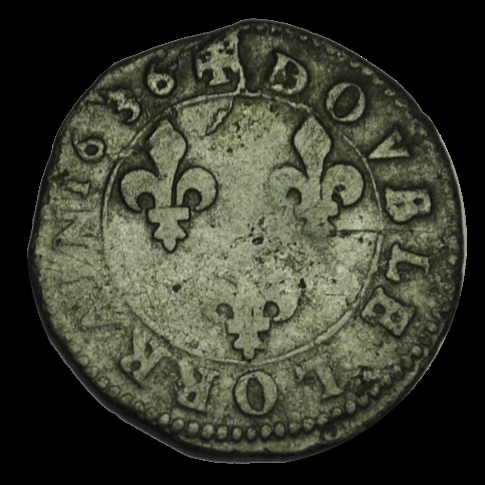 LOUIS XIII Double tournois 1636 Stenay monnaies louis xiii double tournois 1636 stenay
