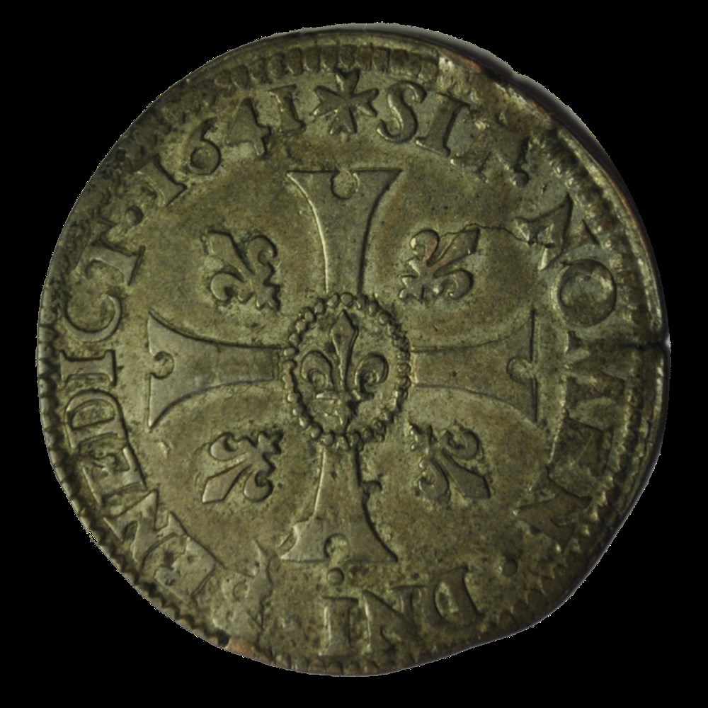 Louis XIII Quinze denier 1641 A monnaies louis xiii quinze denier 1641 a