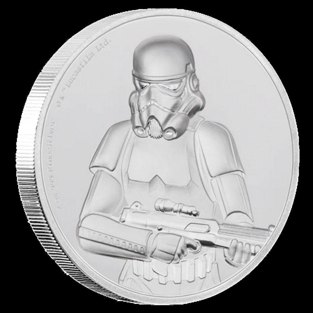 monnaies la guerre des etoiles stormtrooper 2 onces high relief