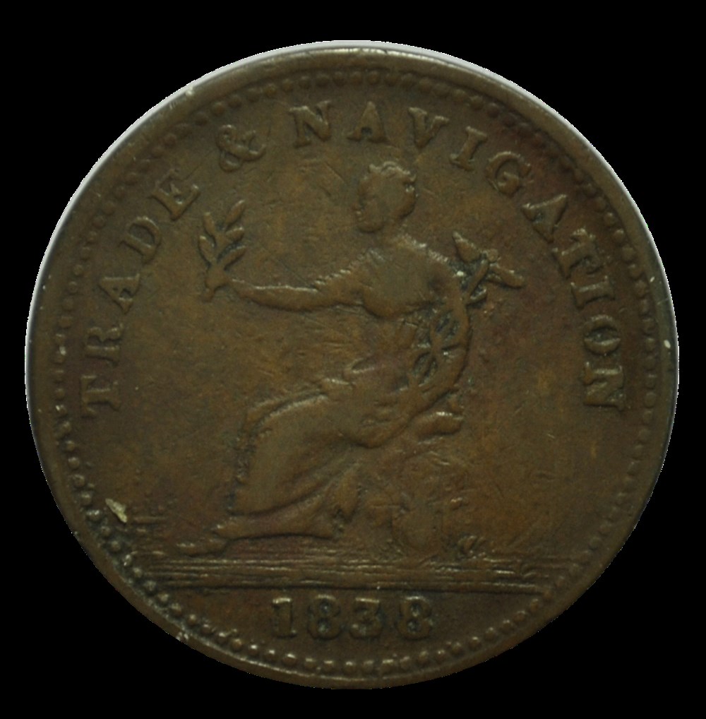 Guyanne Britanique penny 1838 monnaies guyanne britanique penny 1838