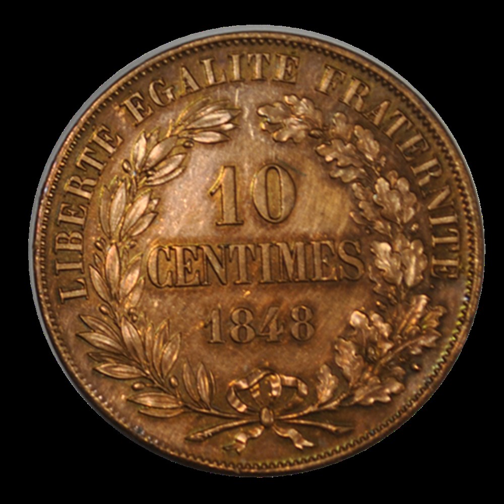 Concours de 10 centimes , essai de Domard 1848 Paris monnaies concours de 10 centimes essai de domard 1848 paris