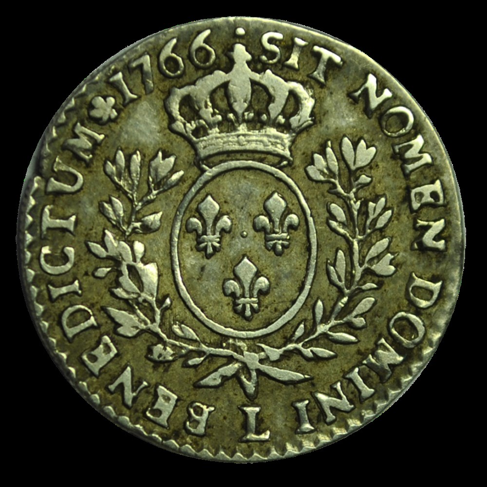 LOUIS XV Dixième d'écu au bandeau 1766 L monnaies louis xv dixieme ecu au bandeau 1766 l